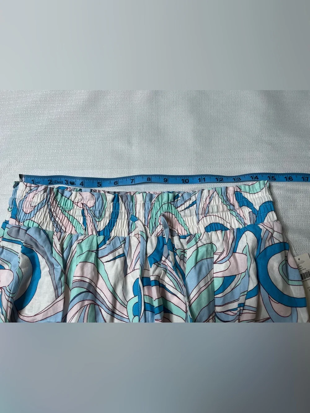 Anthropologie Celandine Bubble Bloomer Shorts Abstract Swirl Print Resort Y2K
